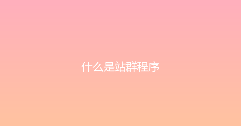 什么是站群程序 封面图