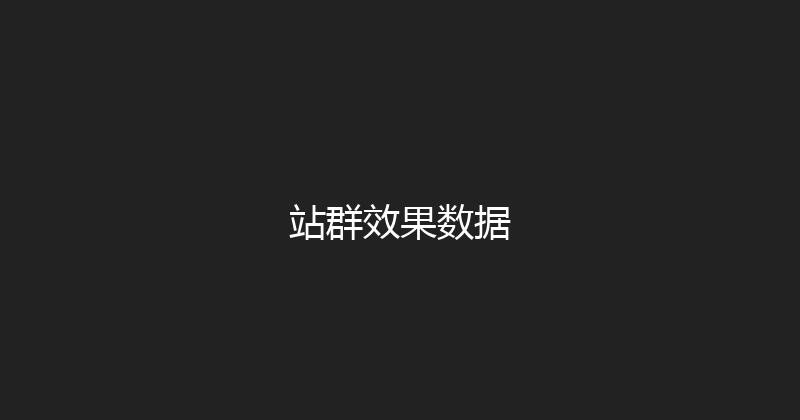 站群效果数据 封面图