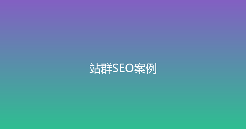 站群SEO案例 封面图